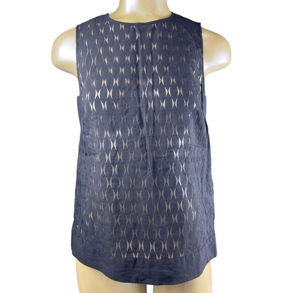 Fossil small black sheer sleeveless relaxed fit boxy top night out - Picture 1 of 9